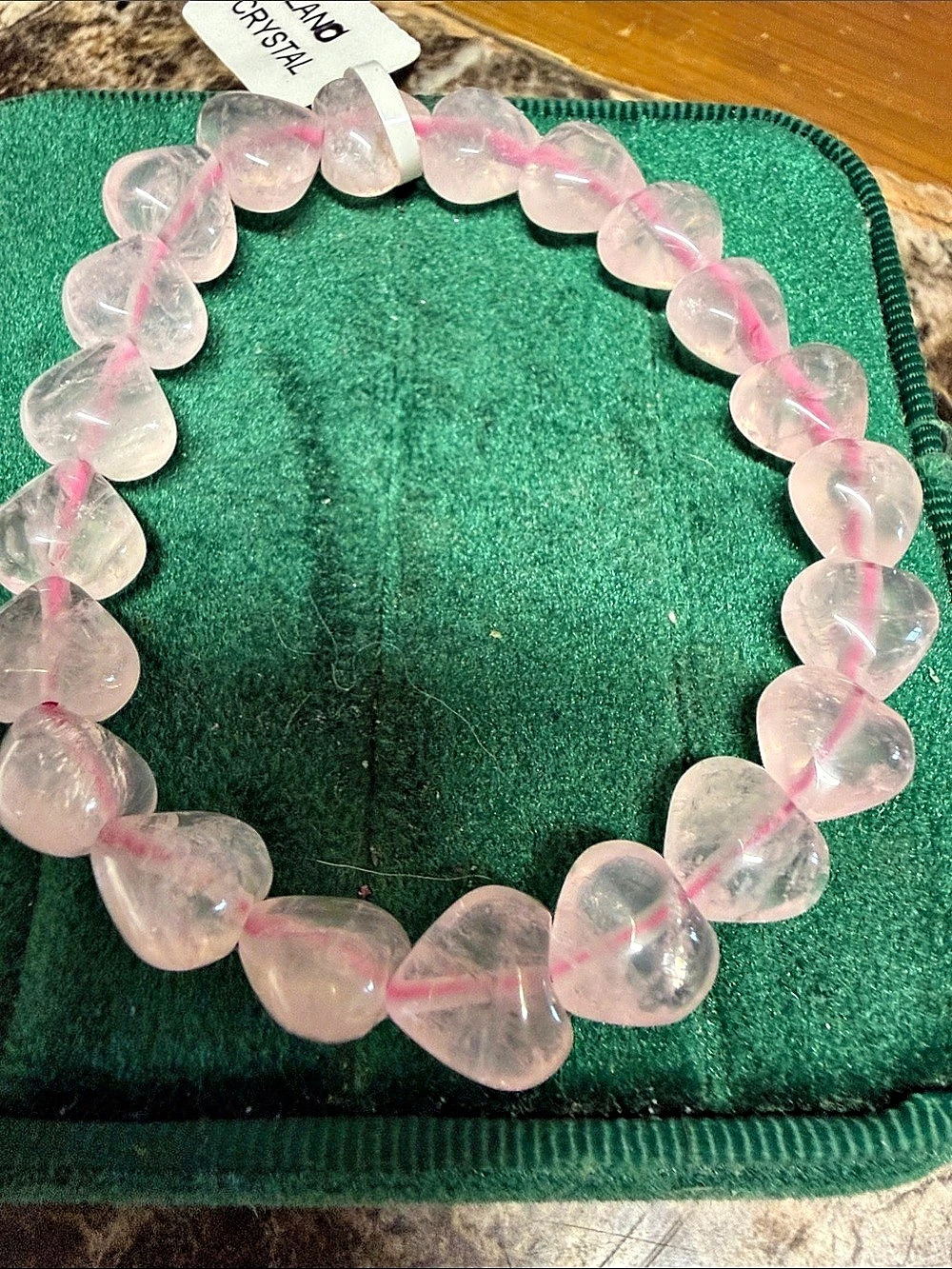 Pink heart Rose quartz Beaded Bracelet